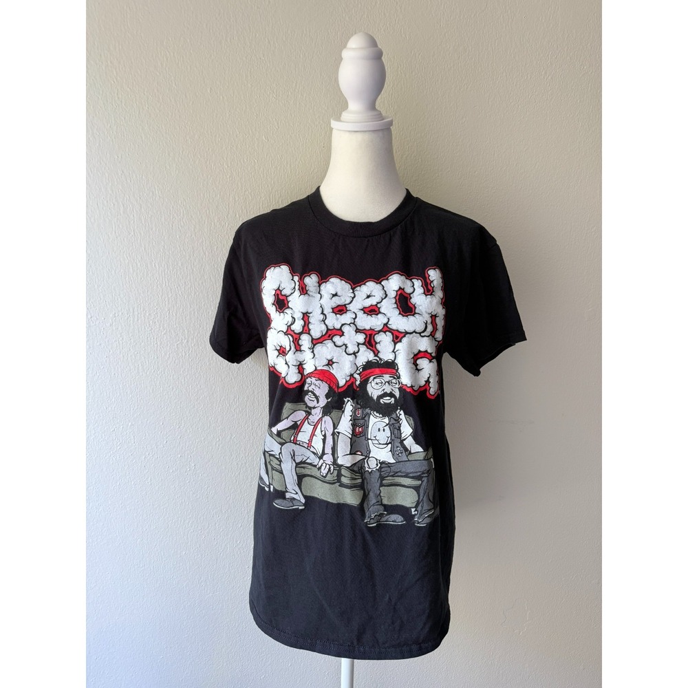 Cheech & Chong Black Graphic Tee Sz S Men Women Smoke Humor Stoner Movie T-Shirt